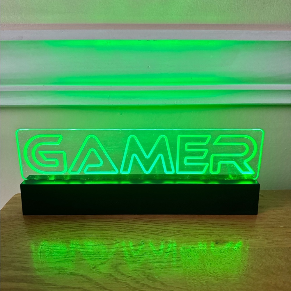 Green Neon LED Gamer Sign